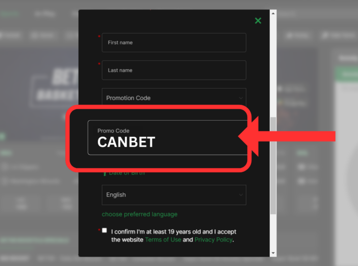 Enter the bet99 registration code CANBET upon sign up.