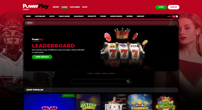 powerplay casino home