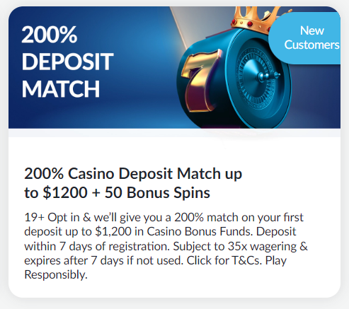 screenshot of betvictor's deposit match bonus offer.