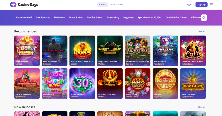 Casino Days website