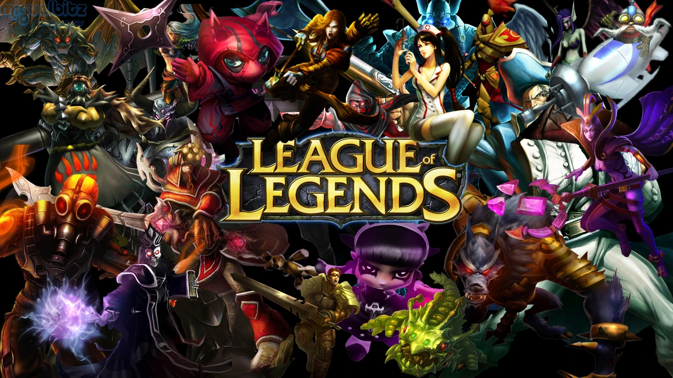 League of Legends cover art detailing key game characters.