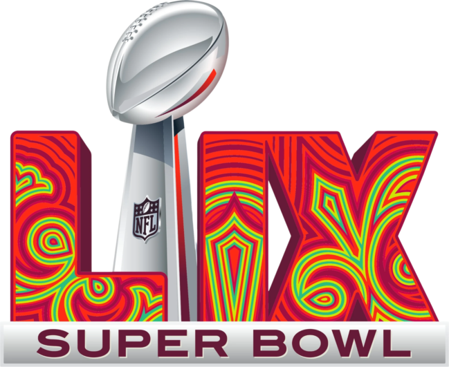 The official logo for the NFL Super Bowl LIX in 2025.