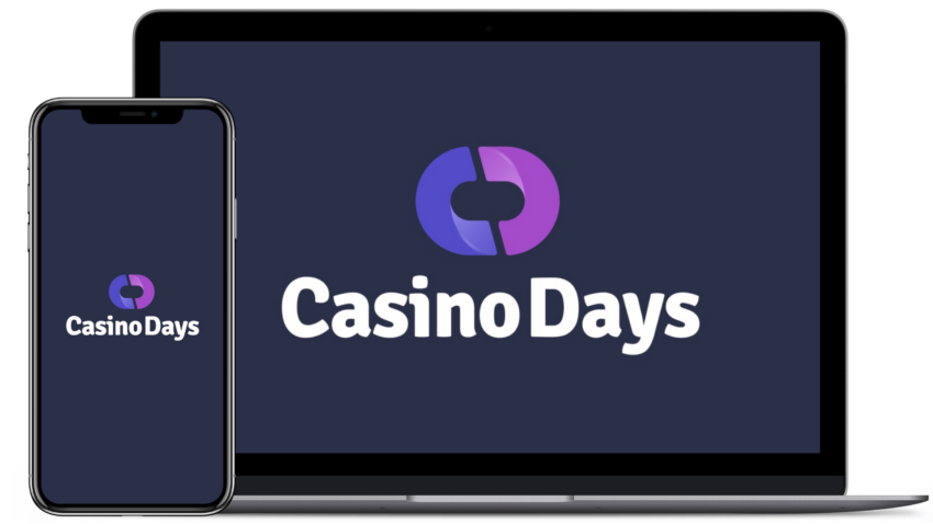 Laptop and iPhone mockup of the Casino Days logo