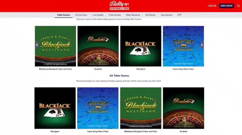 Bally Bet Casino Ontario Website