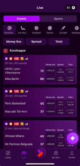 TonyBet App display